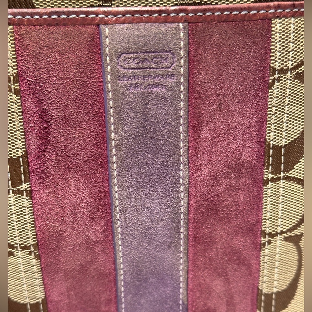 Coach Tan and Purple Crossbody Bag - Picture 2 of 9